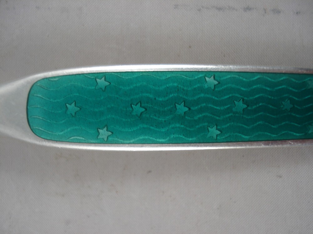 SCRAP WT 3.8oz David Andersen Signed Sterling Silver 0.925 Enamel Salad Set