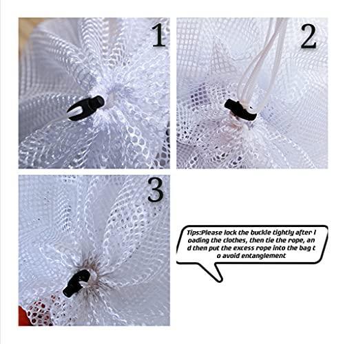 Small Commercial Mesh Laundry Bags with Handle and Drawstring for Dormitory,