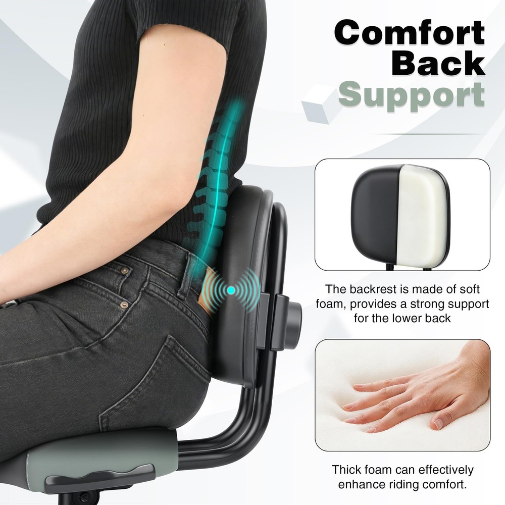 FOMAS Bike Saddle with Backrest Black (Adjustable)