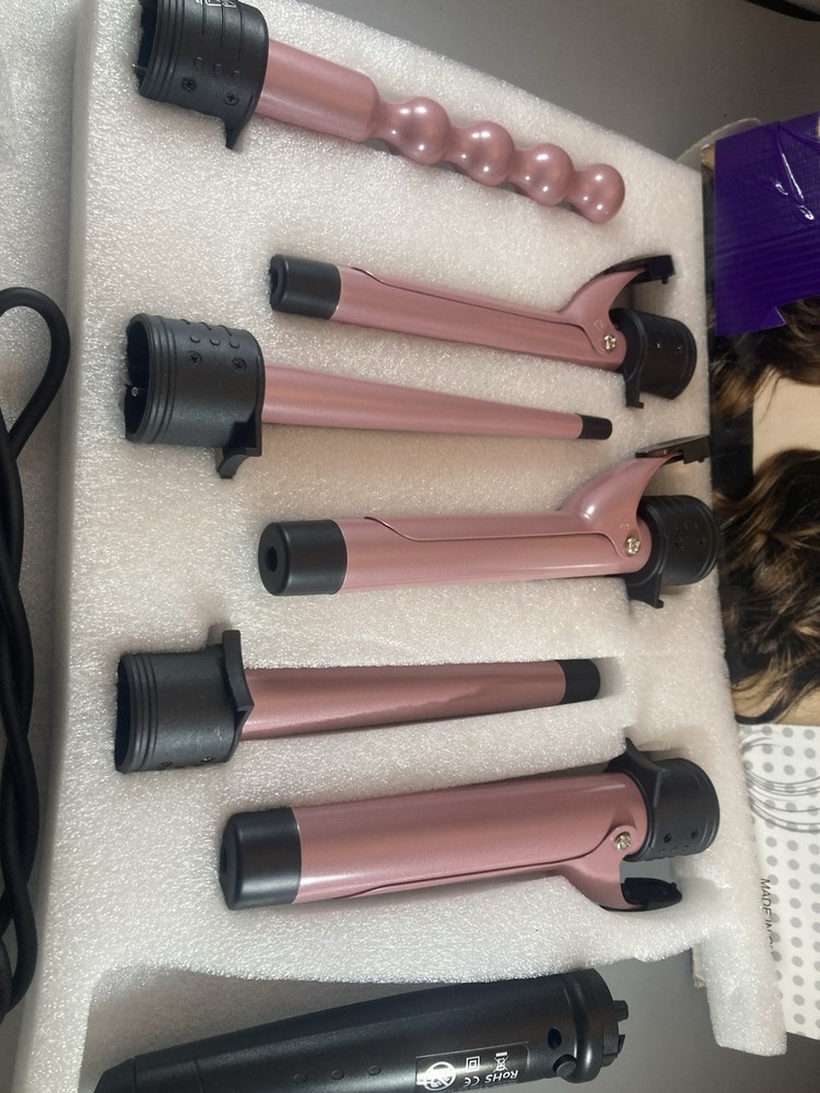 Interchangeable Ceramic Curler Set 6 IN 1 Adjustable Heat Settings Electric Set