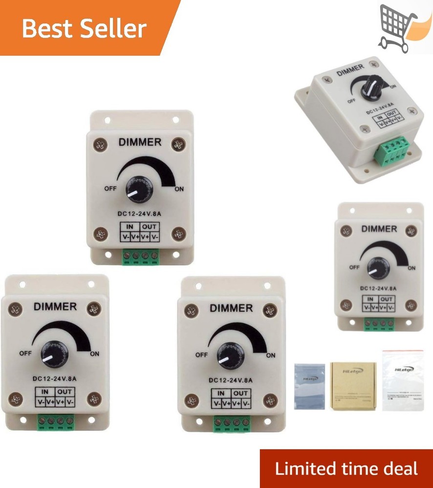 3pcs LED Dimmer Switch Controller 12-24V 8A PWM Brightness for LED Strips