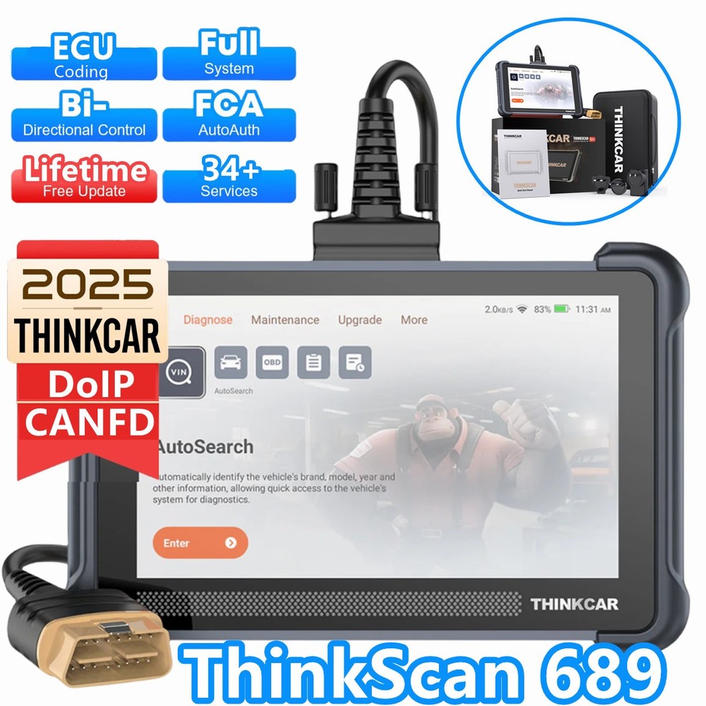 ThinkScan Scanner 689 Auto Full System Diagnostic Bidirectional Key IMMO Tool