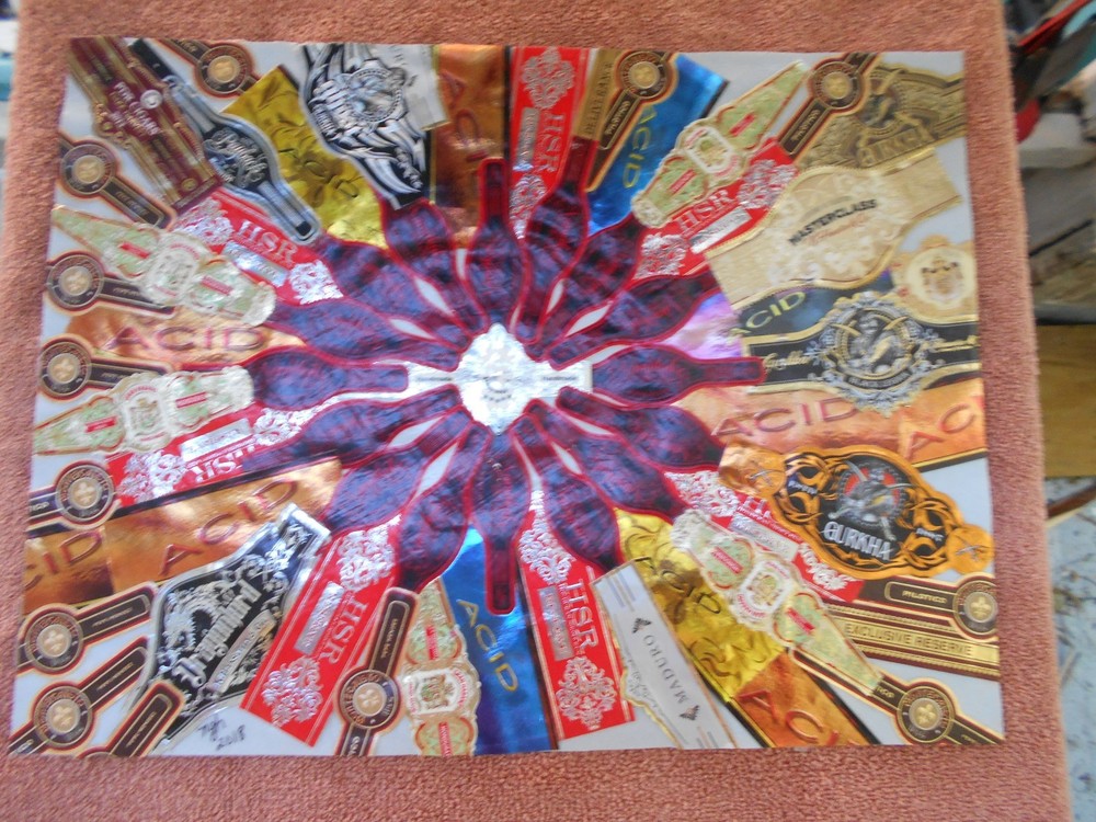 Stogie Sun. Original collage by Nancy.