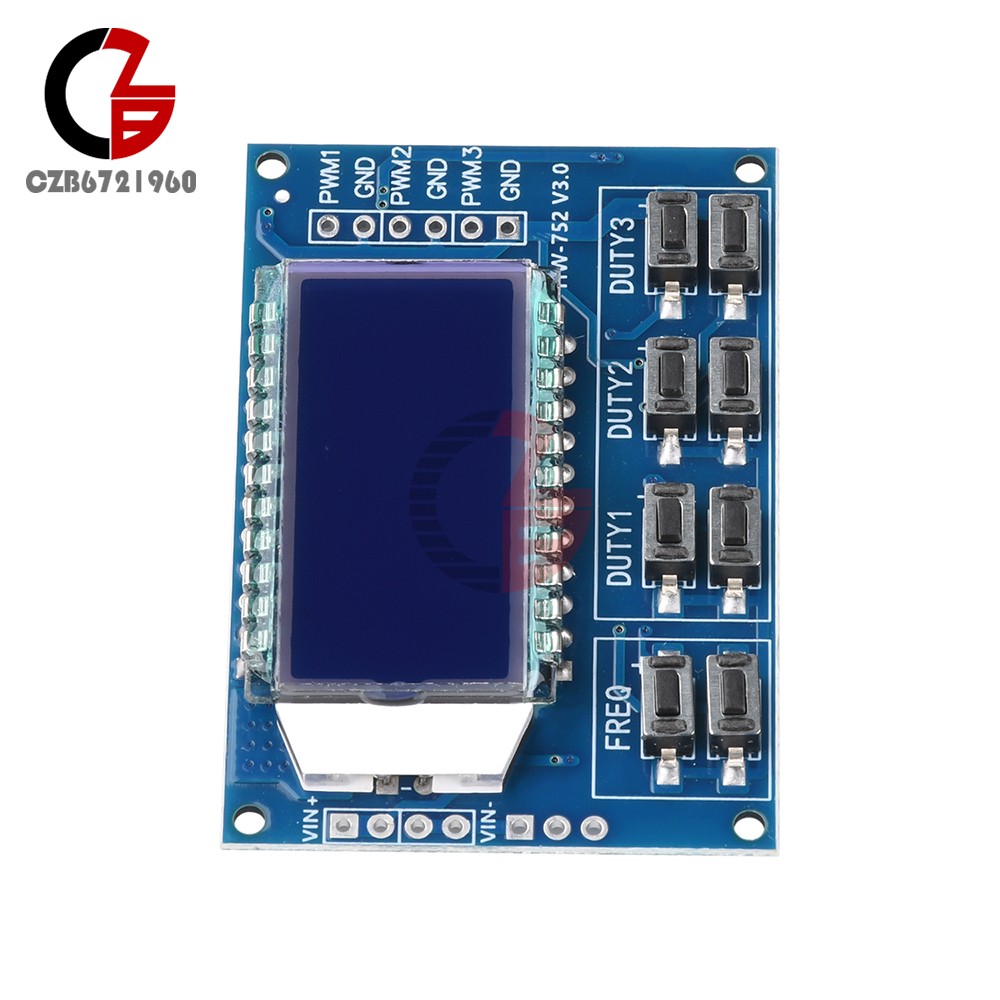 3-Channel Signal Generator PWM Pulse Wave Frequency Duty Cycle Adjustable Module