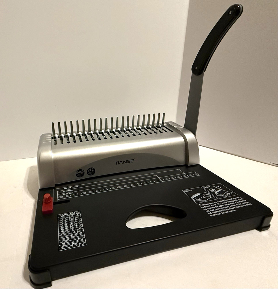 Tianse Binding Machine Spiral Coil Binding Machine with 21-Hole Punch, 450 Sheet