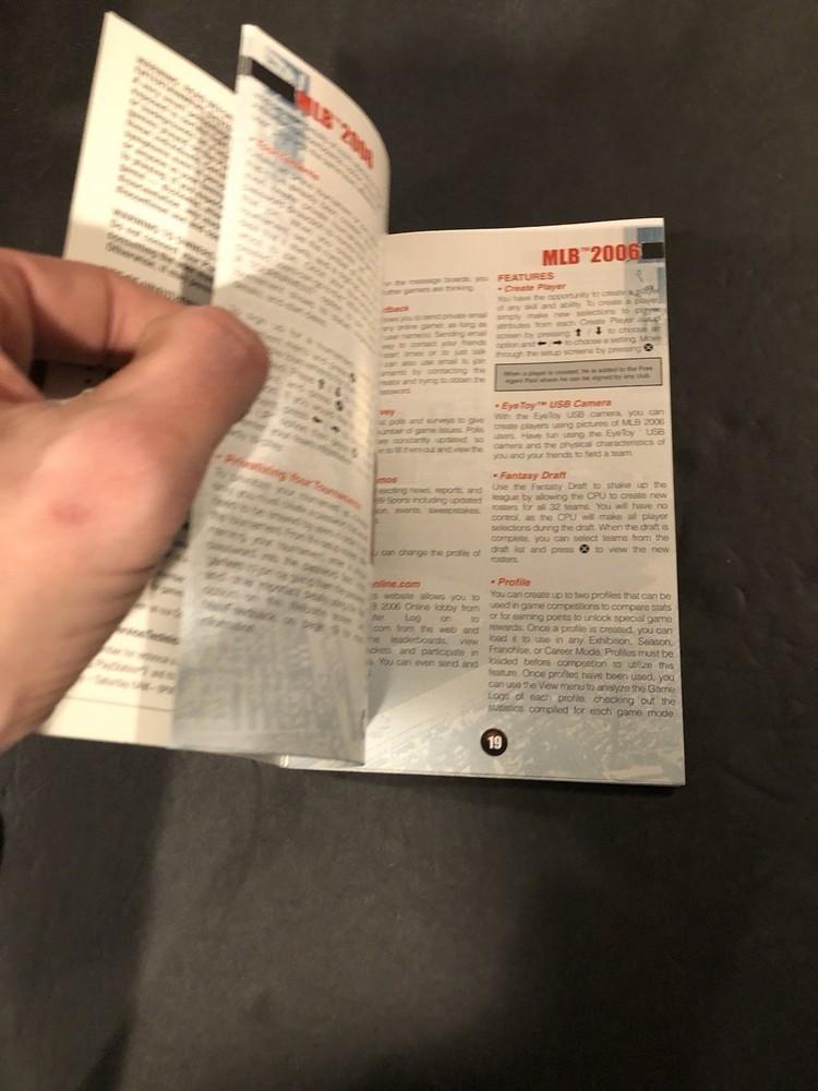 Mlb 2006 ps2 Manual only