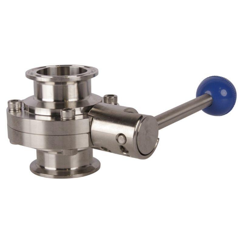 Sanitary Butterfly Valve | Tri Clamp 1.5 inch Pull Handle/Silicone (2 Pack)