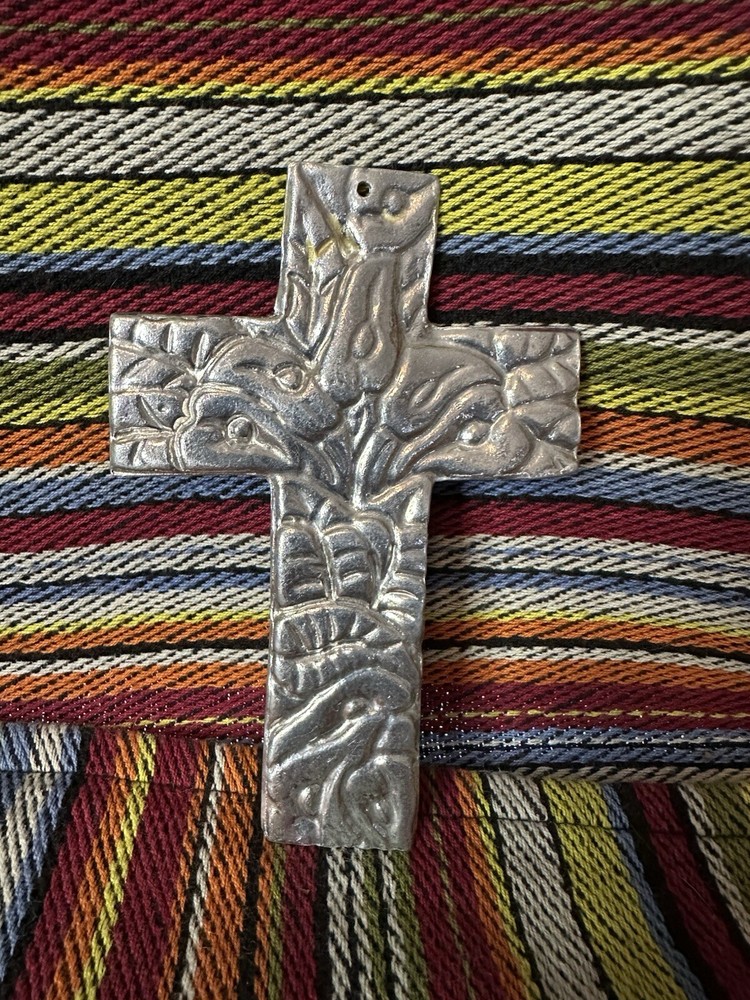 Cast Aluminum Cross With Calla Lilies