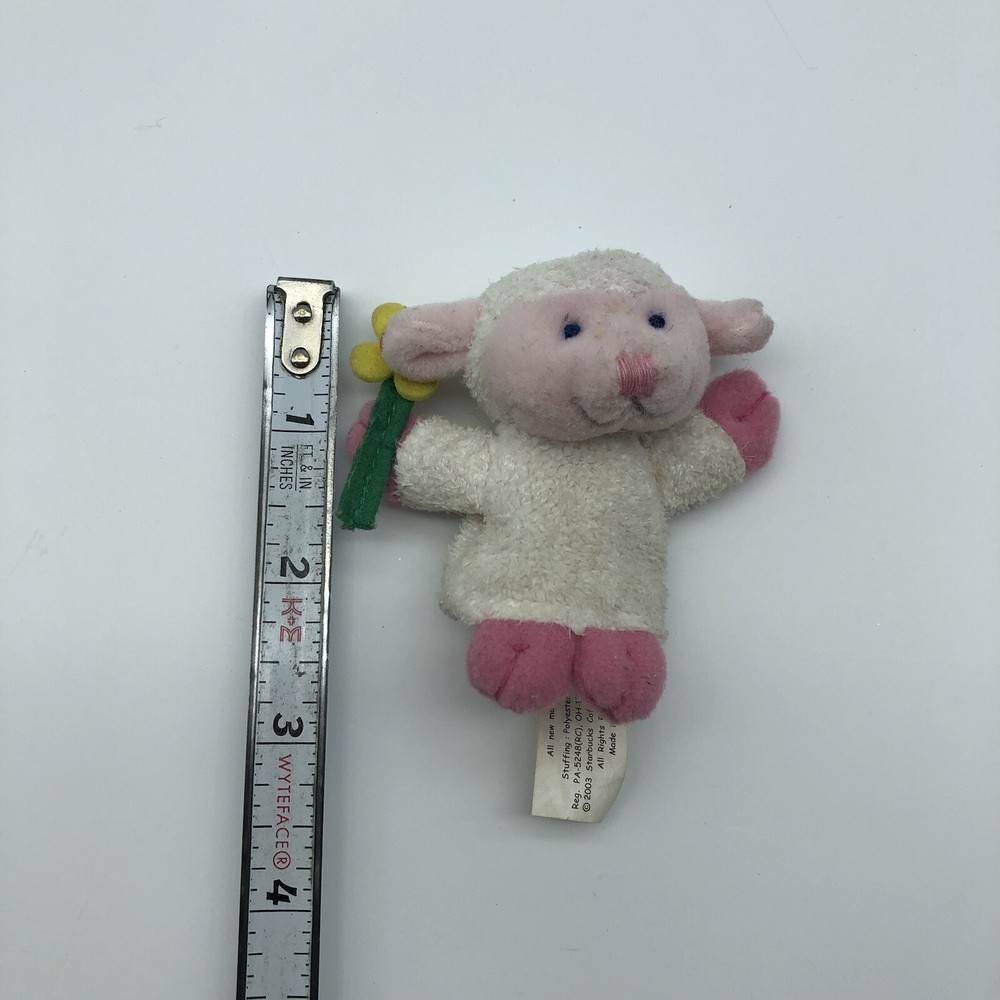 Vintage Starbucks mini lamb sheep finger puppet