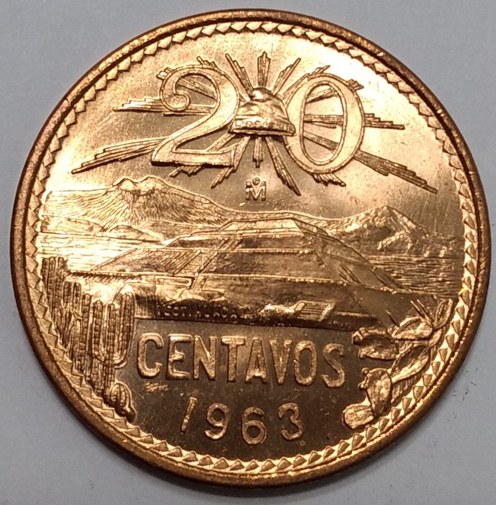 Mexico 1963 20 Centavos Gem Mint State
