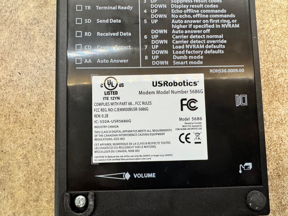 US Robotics, V.92, Model 5686G, 56K Faxmodem