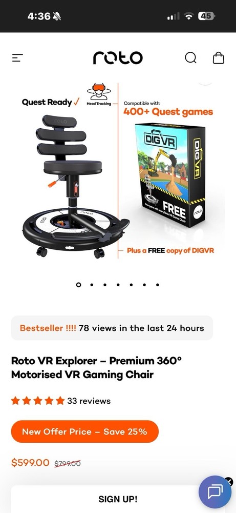 Roto VR Explorer Gaming chair