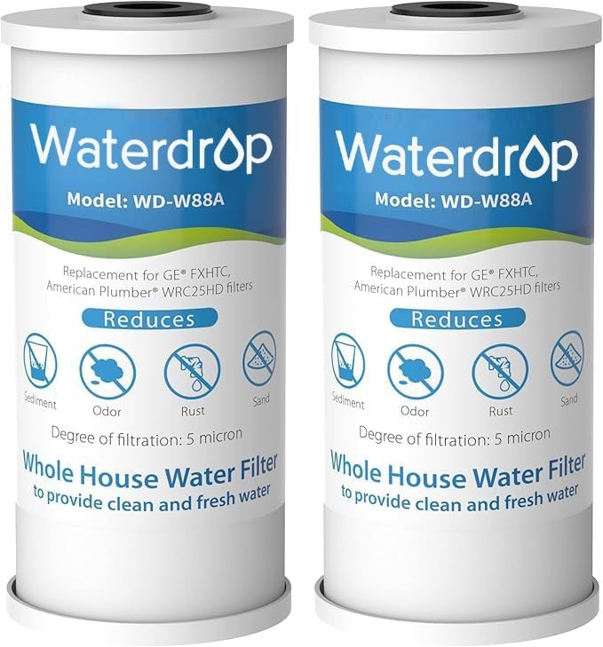 Waterdrop FXHTC Whole House Carbon Water Filter, Replacement for GE® FXHTC, (2)