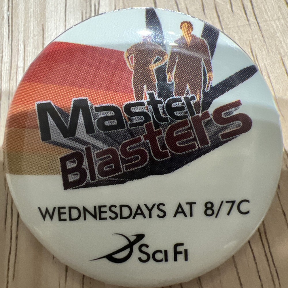 Sci Fi Set Of 2 Button Pins. Master Blasters & Battlestar Galactica