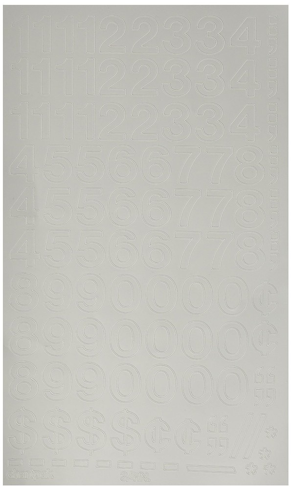 CHARTPAK Vinyl Numbers 3/4" White (01126)