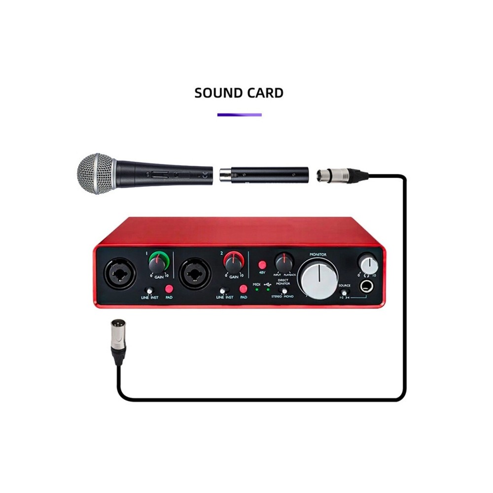 Versatile Inline Microphone Preamp +28DB Gain 48V Phantom Power Lossless Audio