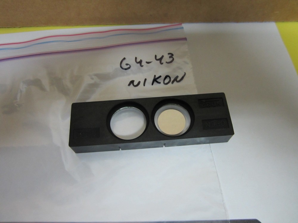 OPTICAL MICROSCOPE PART NIKON FILTER SLIDE OPTICS AS IS BIN#G4-43