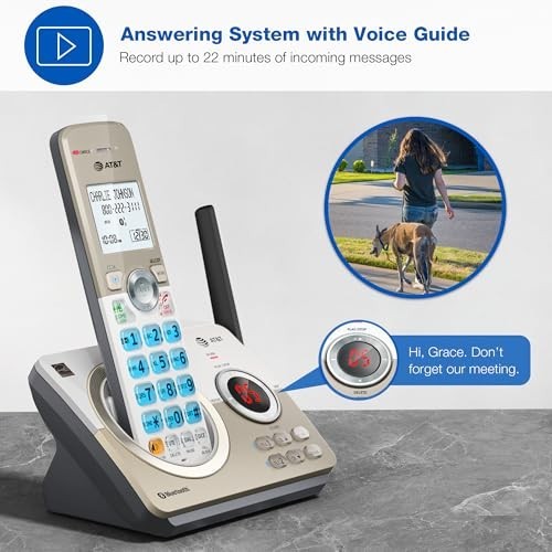 Cordless Phone with Bluetooth, Call Blocking, 1.8" Screen, Big Buttons, Intercom