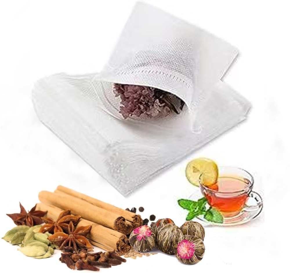 400PCS Disposable Tea Filter Bags Drawstring Biodegradable Loose Tea Sachets