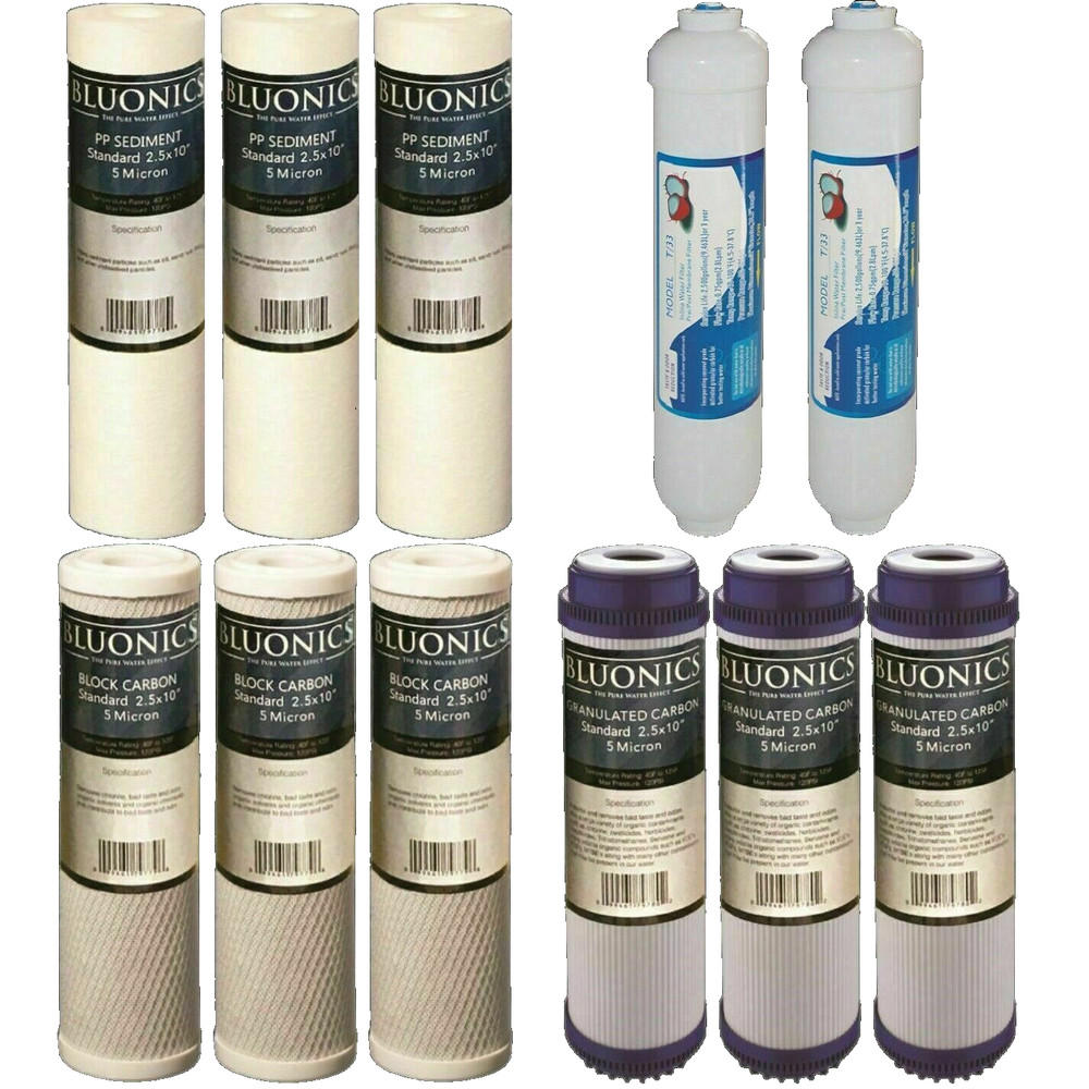 11 pc Reverse Osmosis Replacement Filter Set RO Water Purifier Cartridges Carbon
