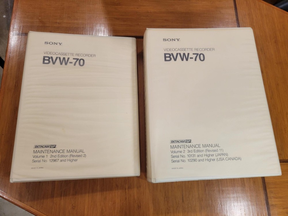 BVW-70 Service Manuals - 2 Volumes