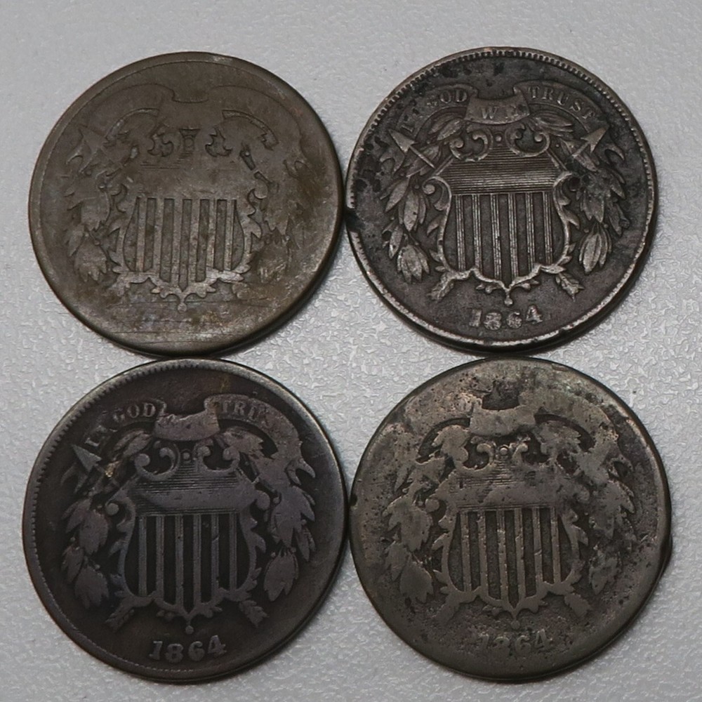 11x 1864-1870 2 Cent Pieces 2c 28666