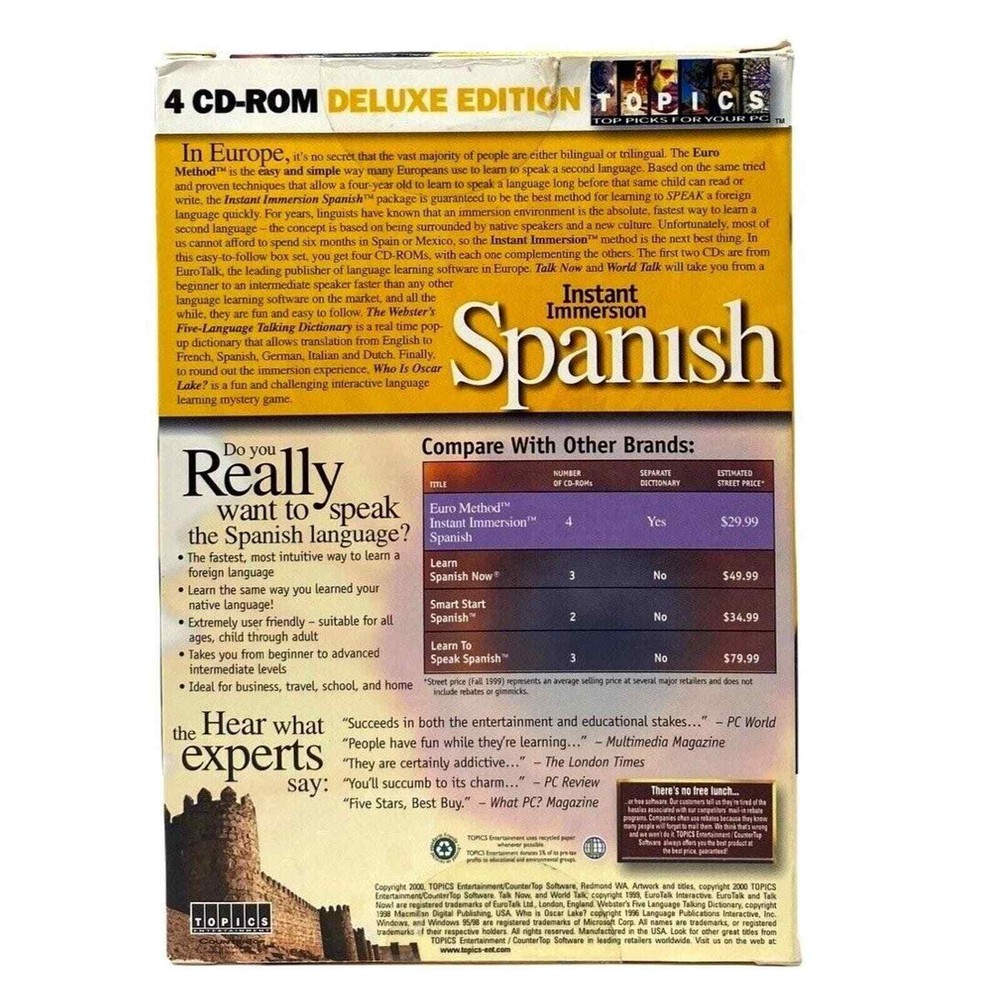 Instant Imersion Euro Method Spanish 4CD-ROM Deluxe Edition - Learn Quickly