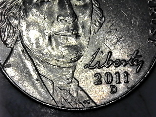 US coins 2011 Nickel Denver Error Coin