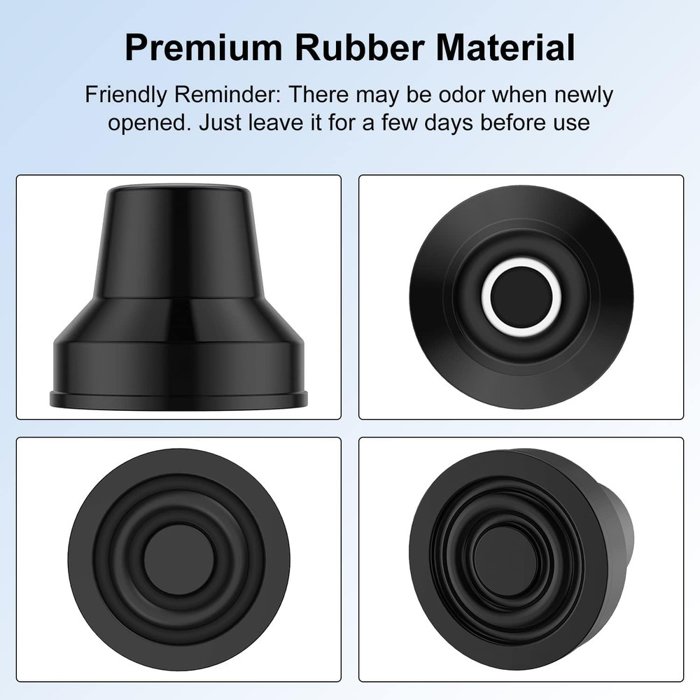 Quad Cane Tips 12 Pack Rubber Non Slip Replacement Feet for Walking Canes