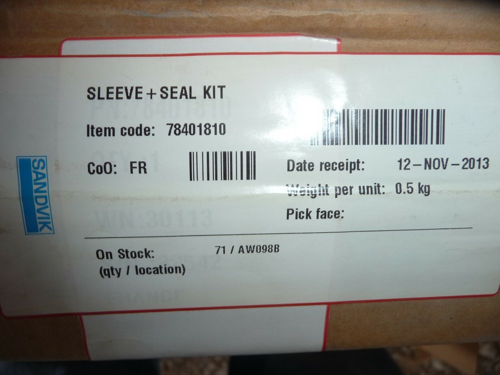 Sandvik Sleeve Seal Kit 78401810