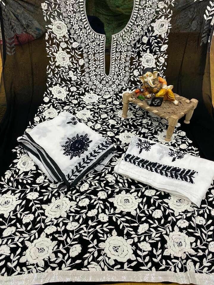 Phulkari georgette unstitched