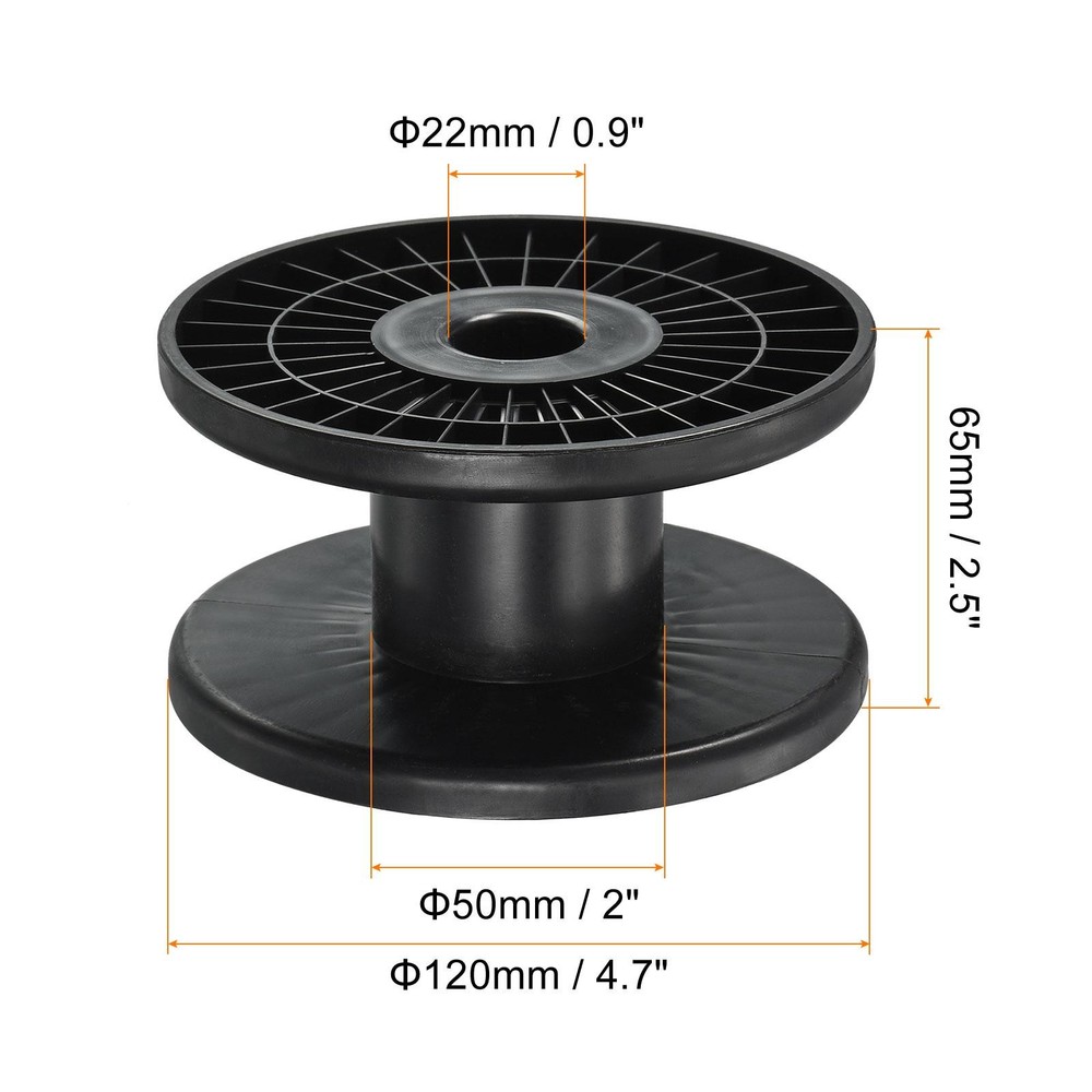 4pcs 4.7" Floss Bobbins Plastic Empty Thread Spools Weaving Bobbin Black