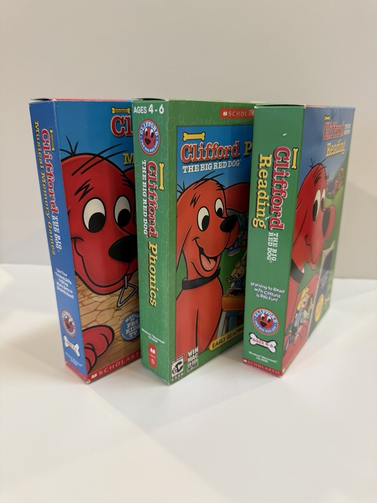 Clifford Phonics, Reading, Musical Memory 3 PC Games Software by Scholastic