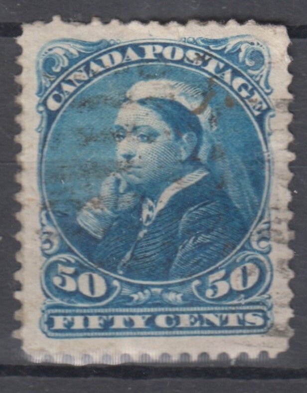Canada Scott #47  50 cent deep blue "Small Queen"  F-VF