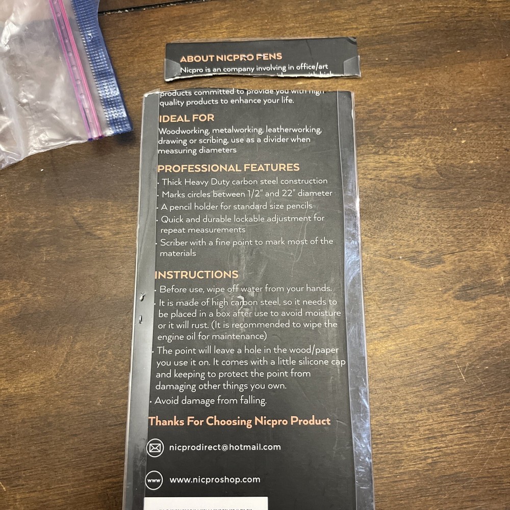 Locking Wing Divider Heavy Duty Compass 8" Wood, Metal, Plastic Layout Work