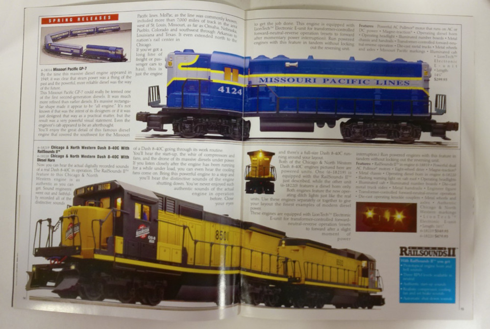1994 Lionel Train Master & Electric Trains & Accessories Catalogs & Order Forms