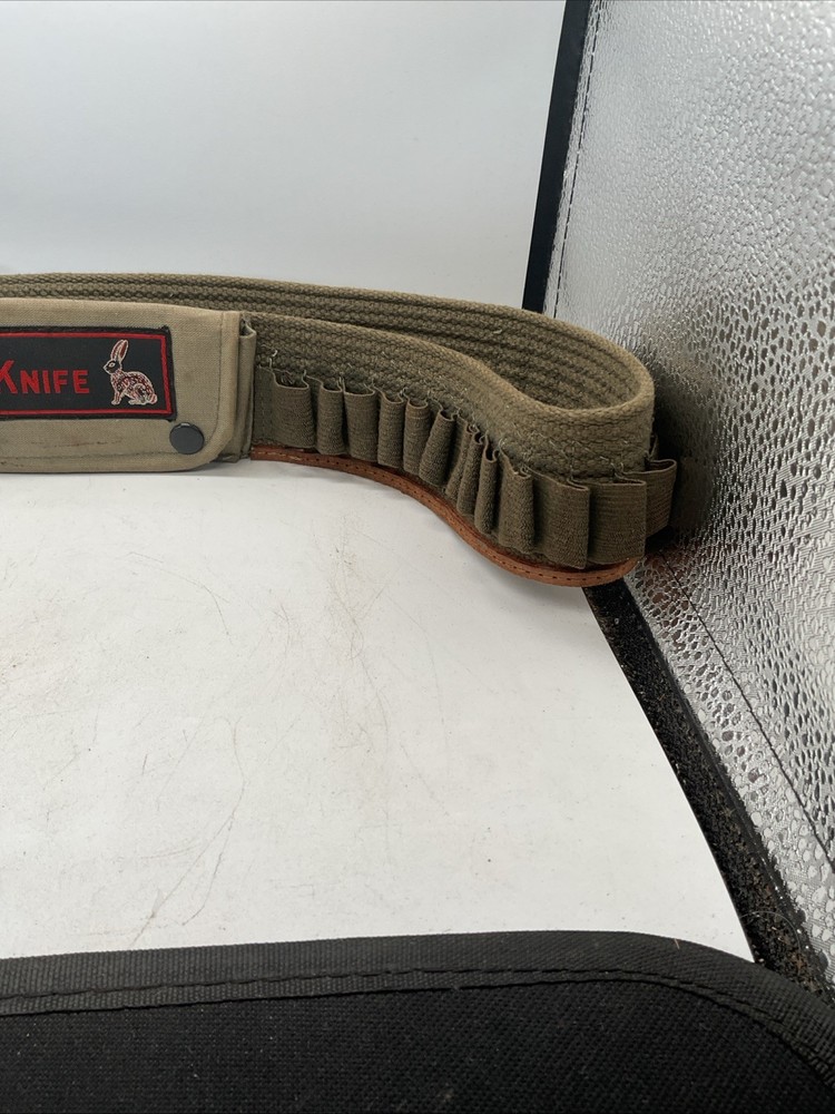 Ammunition Belt - Vintage AMMO Adjustable Belt - Green