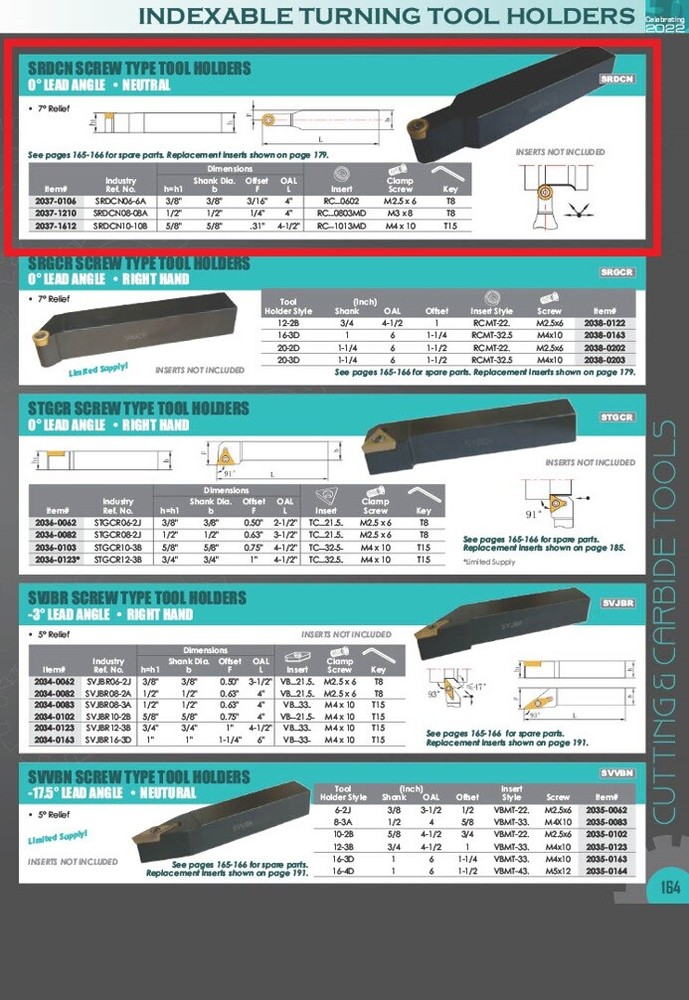 SRDCN 08-10A TURNING TOOL HOLDER (2037-1210)