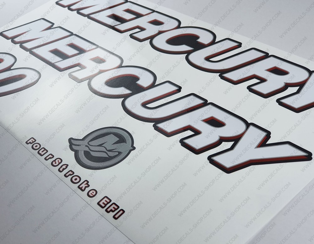 Mercury 90 hp 4-Stroke EFI outboard engine decals sticker set