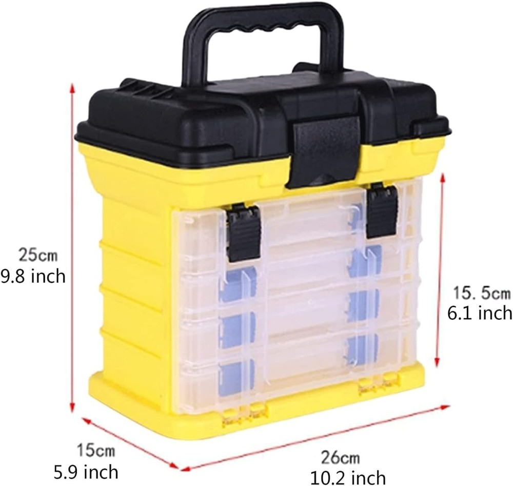 Excellent Tool Kit Tool Box Plastic Transparent Tool Boxes with 4X Storage Trays