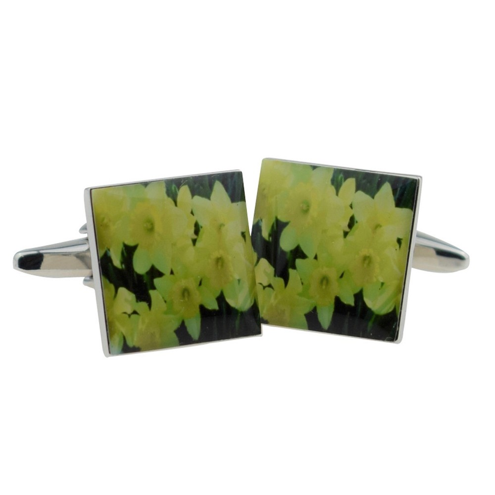 Superb Square Daffodil Cufflinks X2BOCS002