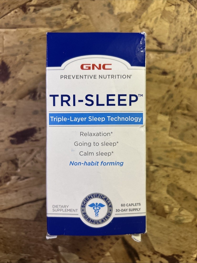 GNC Tri-Sleep, Triple-Layer Sleep Technology, 60 Caplets, Exp 05/2026