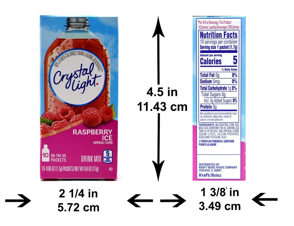 4 10-Packet Boxes Crystal Light Raspberry Ice On The Go Drink Mix