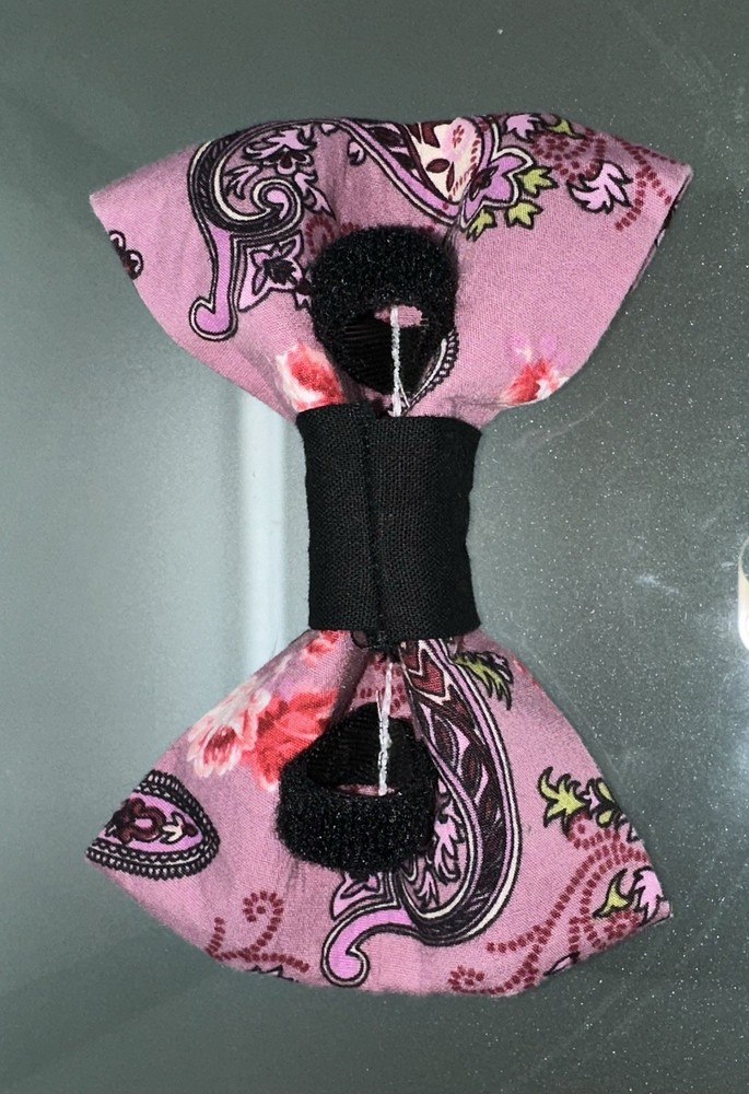Handmade Over The Collar medium Pet Bow - Floral Pattern #2