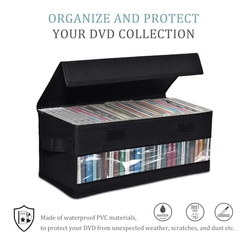 CD Storage Boxes - Pack of 2 CD Cases - 14" x 5.9" x 2 Pack With Visual Window