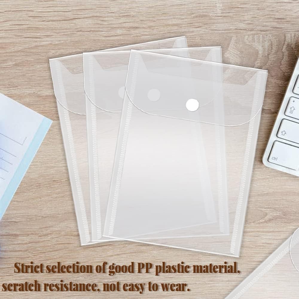 Clear Plastic Storage Pockets - Reusable 40 Pack for Crafts & Documents 5" x 7"
