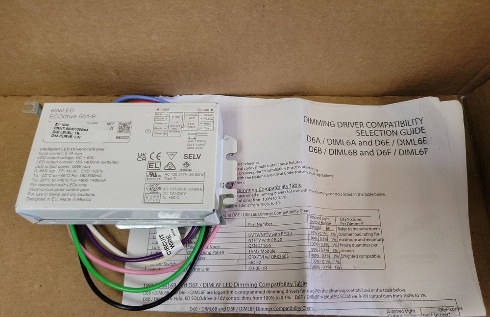 eldoLED ECOdrive 561/B Constant Current Programmable LED Driver - 50W.See Photos