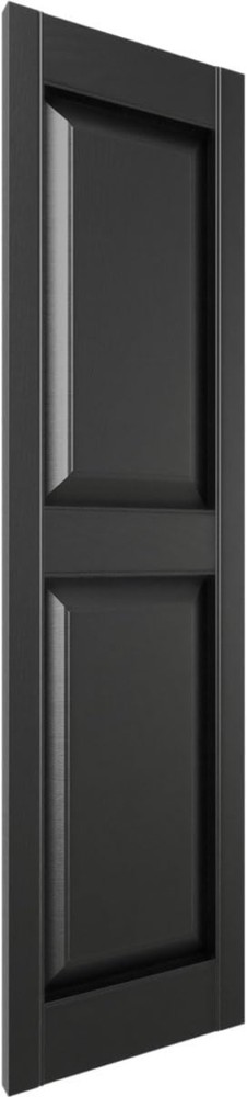 Vinyl Raised Panel Shutters Black 12x80" - Durable, Low Maintenance Pair