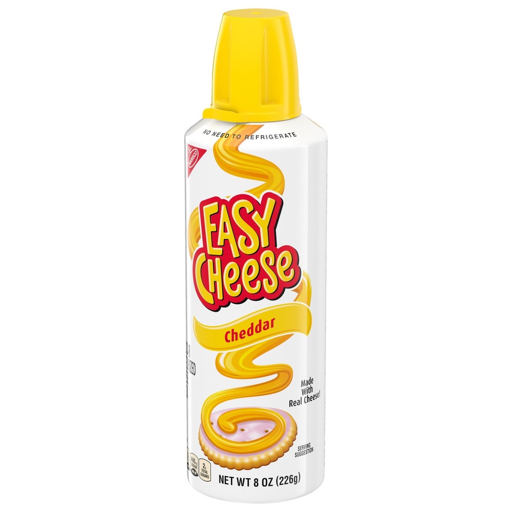 EASY CHEESE Cheddar Cheese Snack, 8 oz,Excellent calcium source