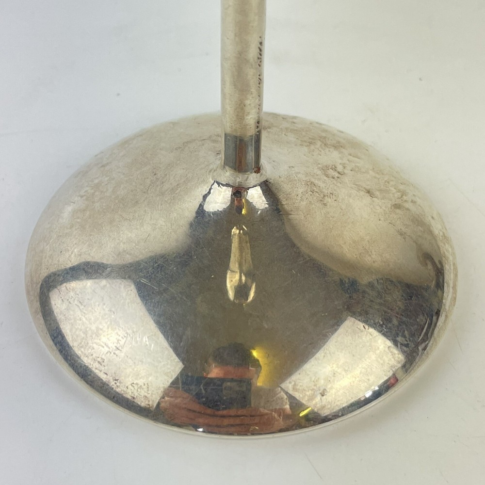 Vintage Spanish Silver Textured Bud Candlestick 23.5cm